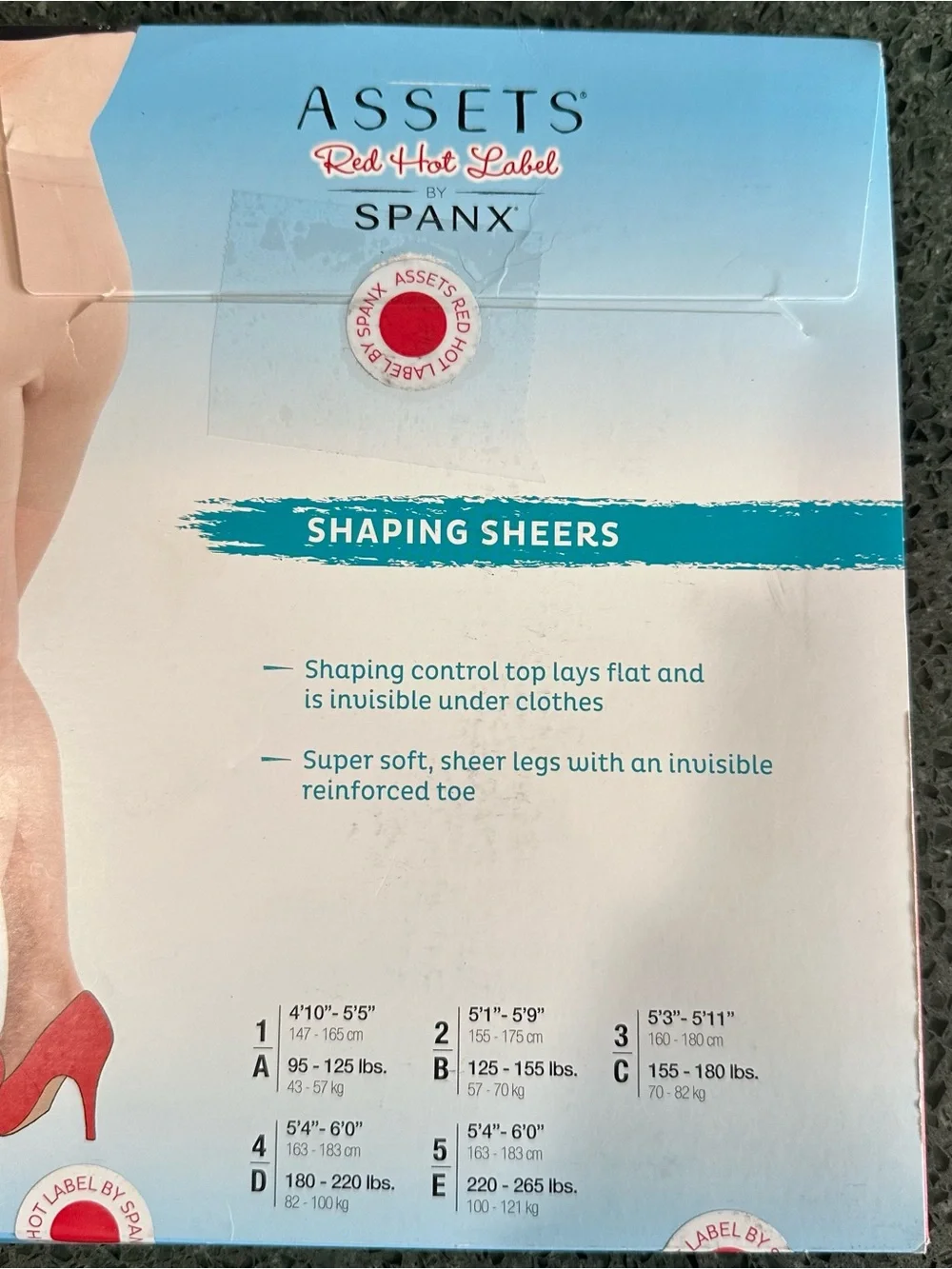 Assets Red Hot Label by SPANX Shaping Sheers Pantyhose Barest Bare Size 5/E NEW